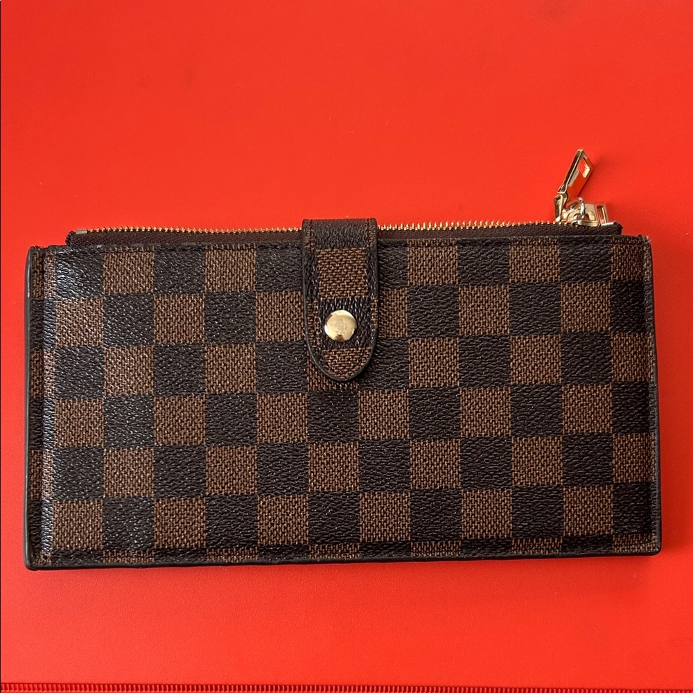 Rita Messi Checkered Brown and Black Wallet